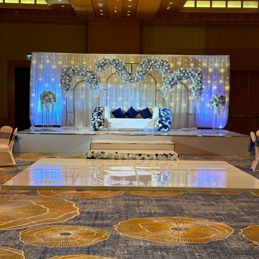 Acrylic Golden Arch Wedding Stage Dubai & across UAE