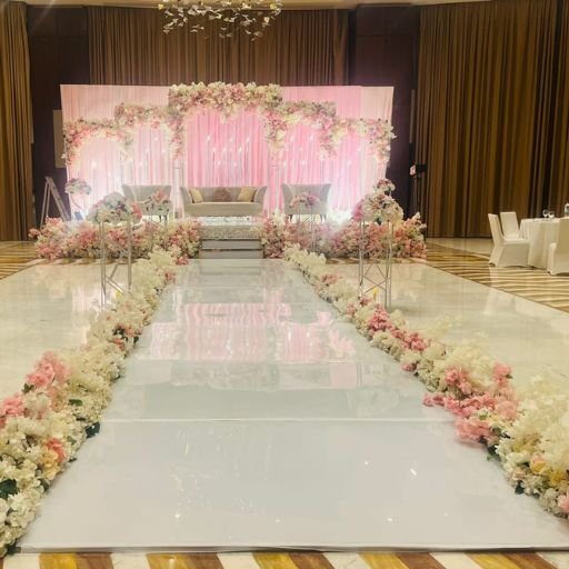 Acrylic Pink Theme Wedding Stage Dubai & across UAE