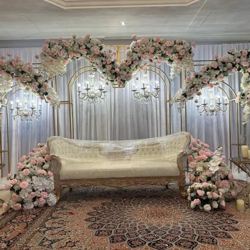 Golden Arches Nikah Decoration at Home Dubai