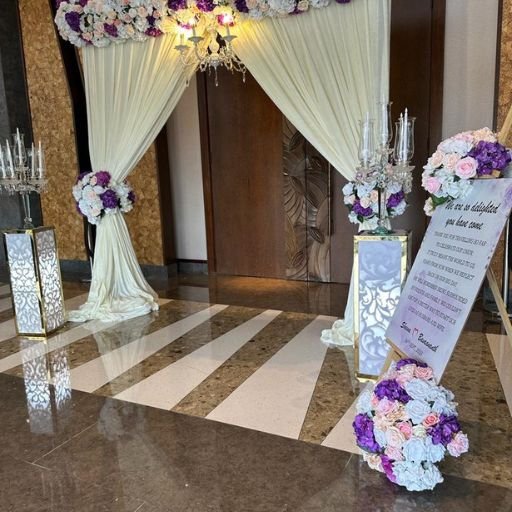Draping Arch with Flowers Chandelier Dubai & across UAE