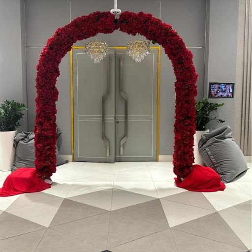Round Floral Arch with Chandelier Dubai & across UAE