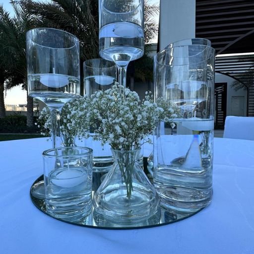 vase centerpiece with floating candles dubai & across UAE